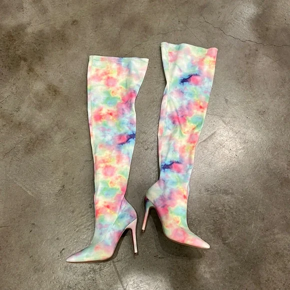 Cape Robbin Shoes New Cape Robbin Tie Dye Thighhigh Boots